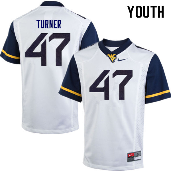 NCAA Youth Joseph Turner West Virginia Mountaineers White #47 Nike Stitched Football College Authentic Jersey JQ23D31YE